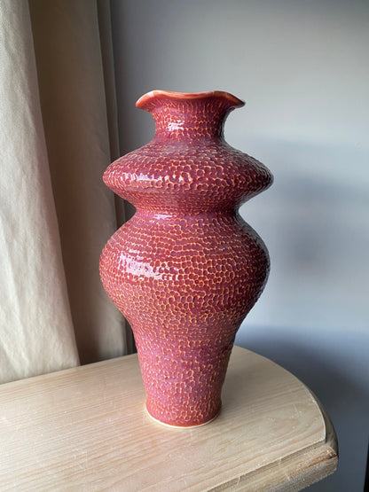 Textured Magenta Vase